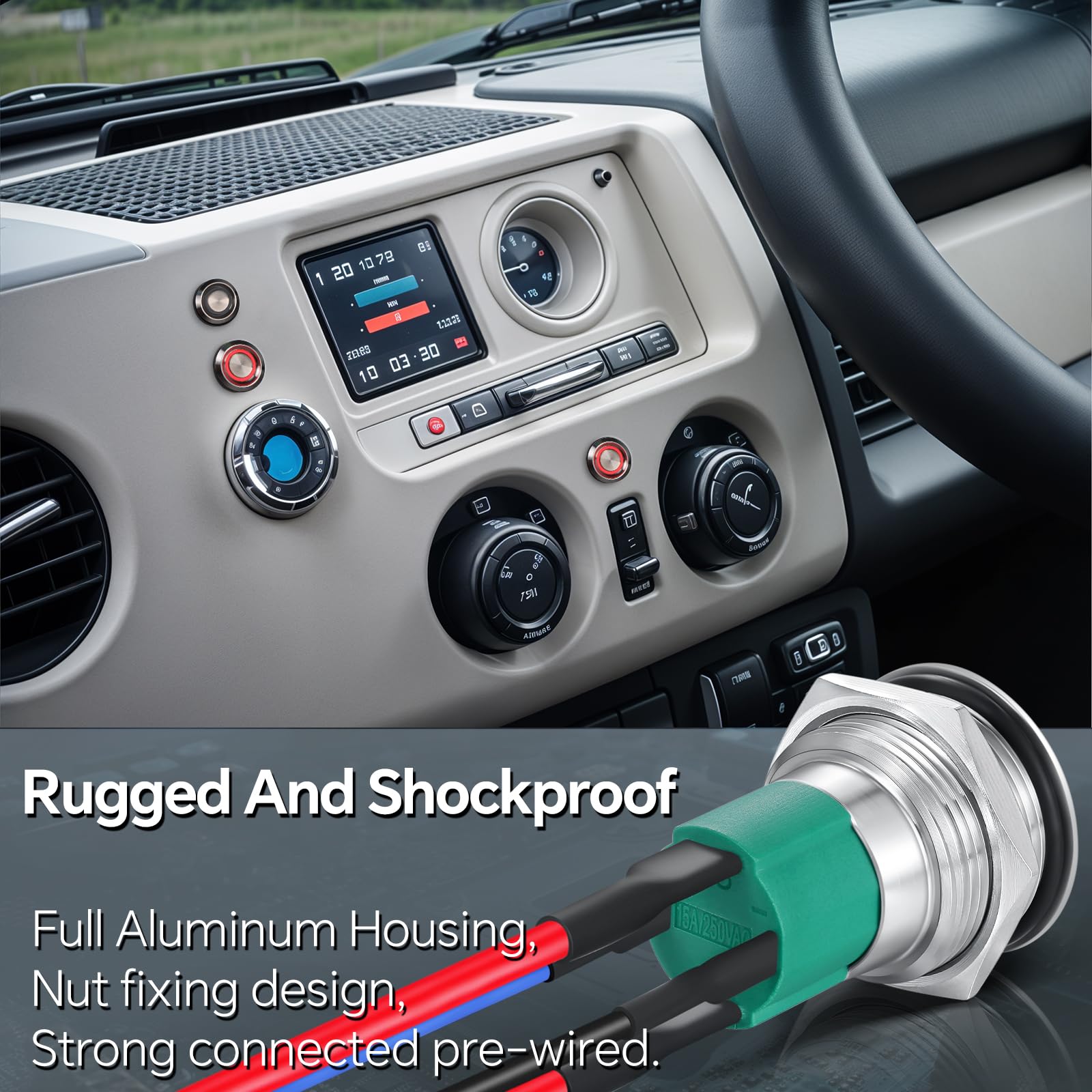 Carpoint Drukschakelaar 12V zwart - De kampeerspecialist