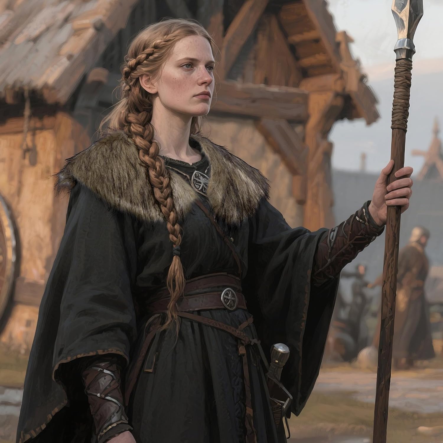 Male Viking Fur Shawl Costume-Medieval Male Fur Shoulder Wrap for Renaissance - Image 2