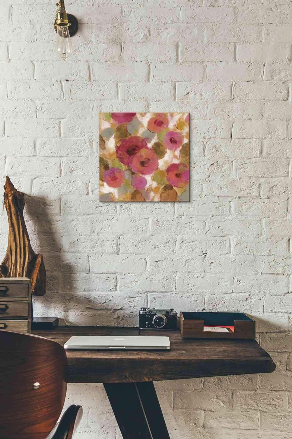 Epic Graffiti 'Glorious Pink Floral II' by Silvia Vassileva, Canvas Wall Art, 12"x12"