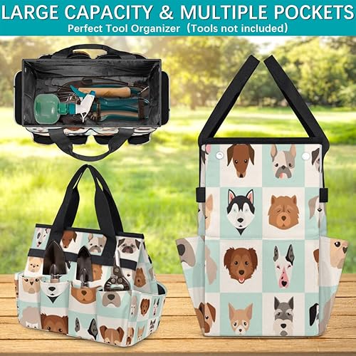 Miniatura 4 de Cartoon Animal Dogs Garden Tool Tote Bag for Women Men Gardening Tool Storage Bags with 10 Pockets Standable Garden Home Tool Kits Organizer for