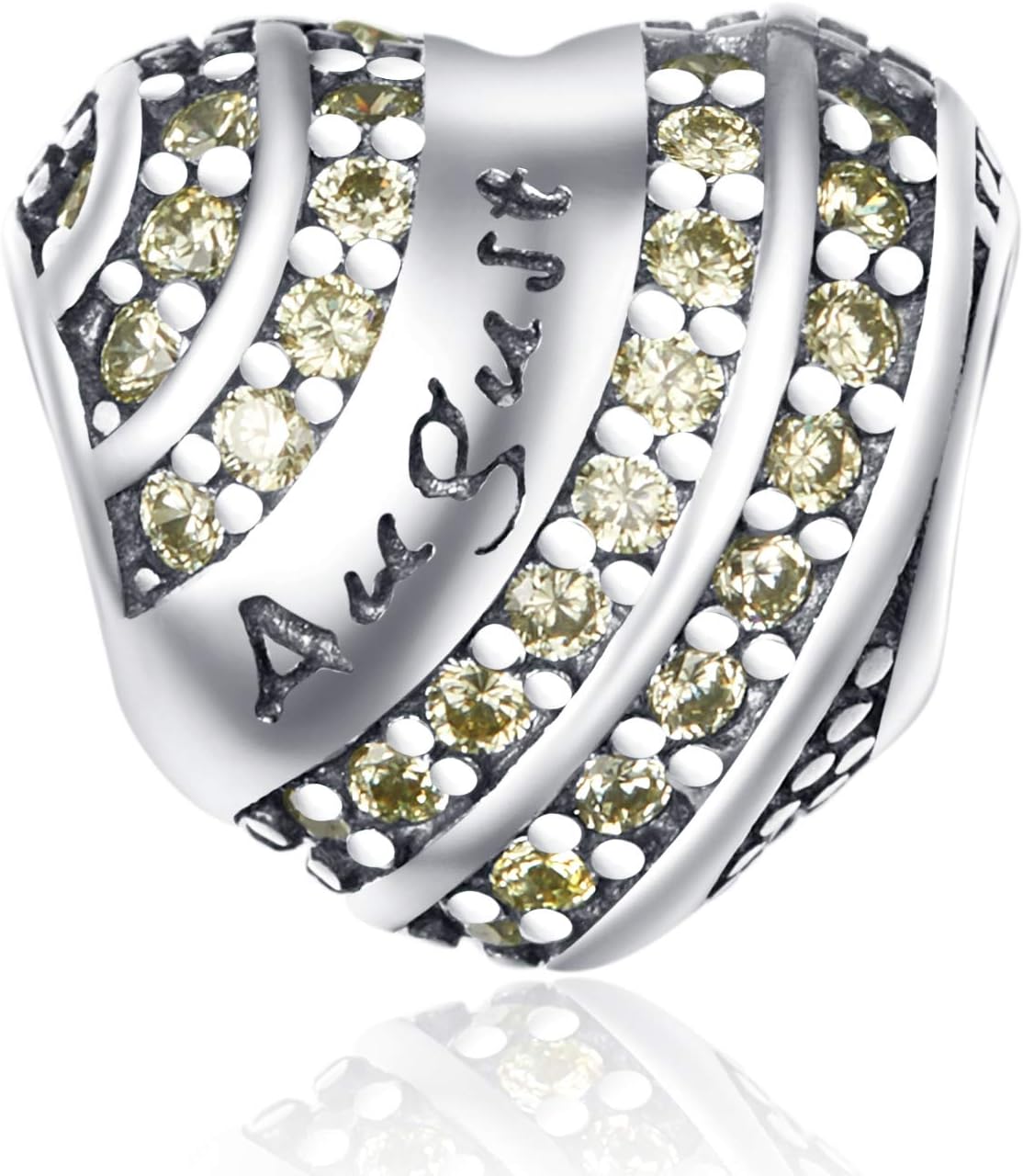 XOYOYZUBirthstone Charm Fit for Pandora Charms Bracelet Sterling Silver Bead Birthday Charms 13