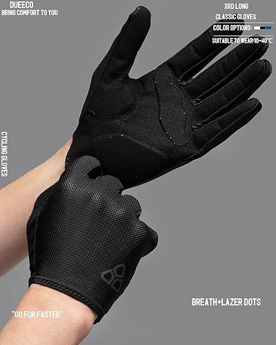 Miniatura 3 de Guantes de ciclismo DUEECO - Guantes de bicicleta para hombres y mujeres con acolchado de palma XRD de 3 mm, compatibles con pantalla táctil para