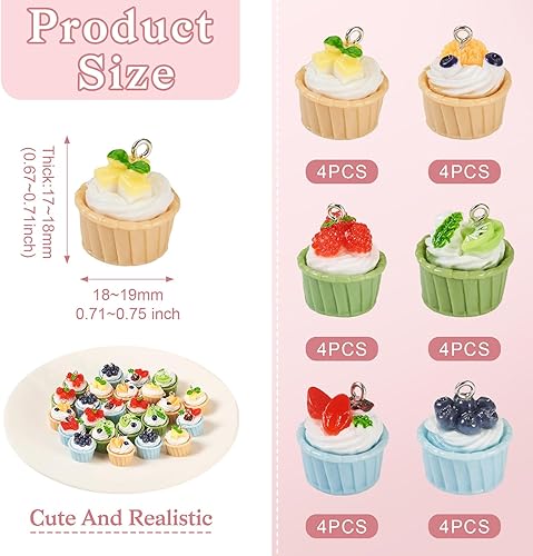 Miniatura 5 de Dijes de resina para bebidas y alimentos, lindos chocolates, helados, pan, paletas de hielo, cupcakes, colgantes de comida para manualidades,