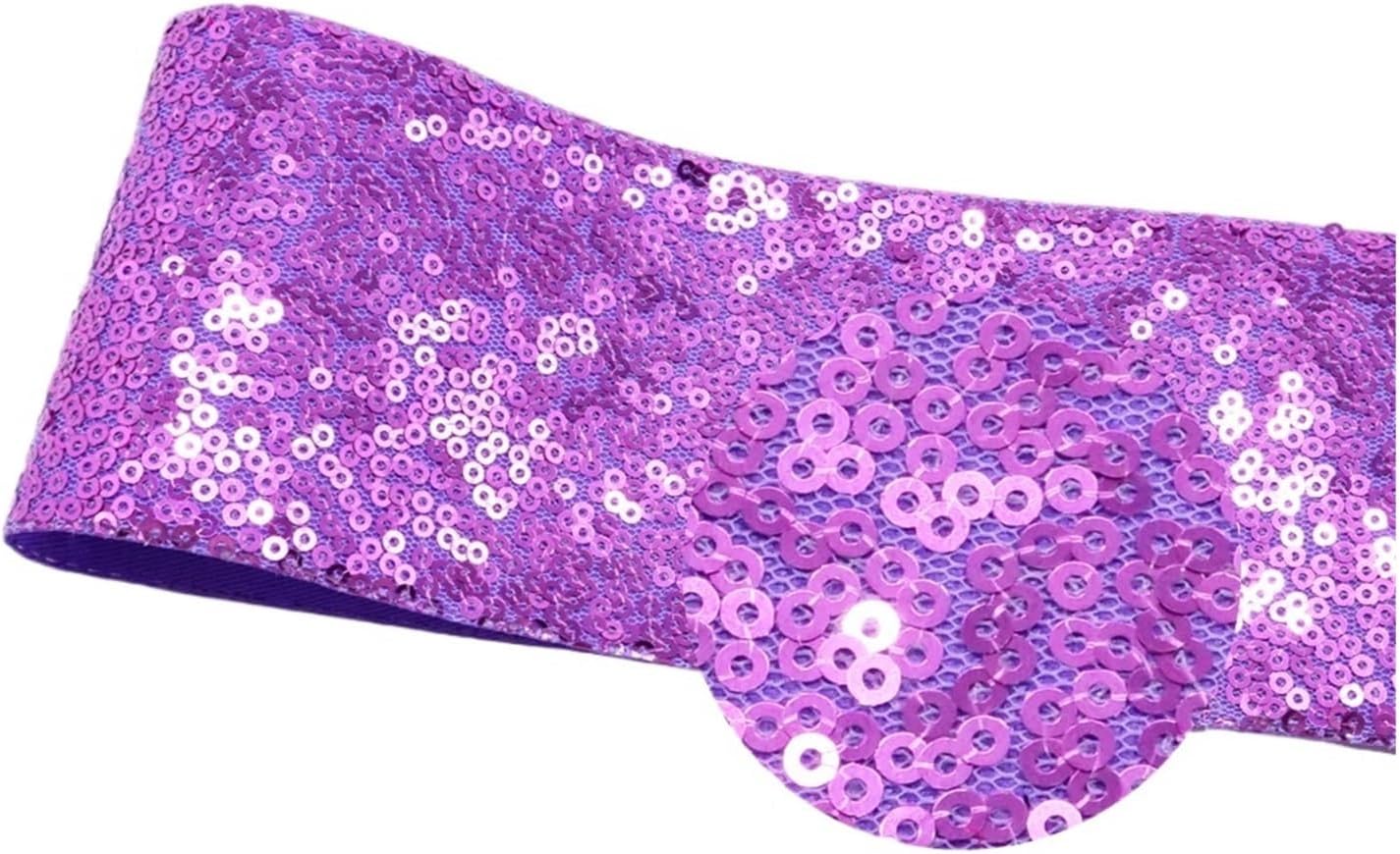 Ribbon 3 Inch 75MM Sequin Fabric Reversible(Color 1,75MM 25 Yard)