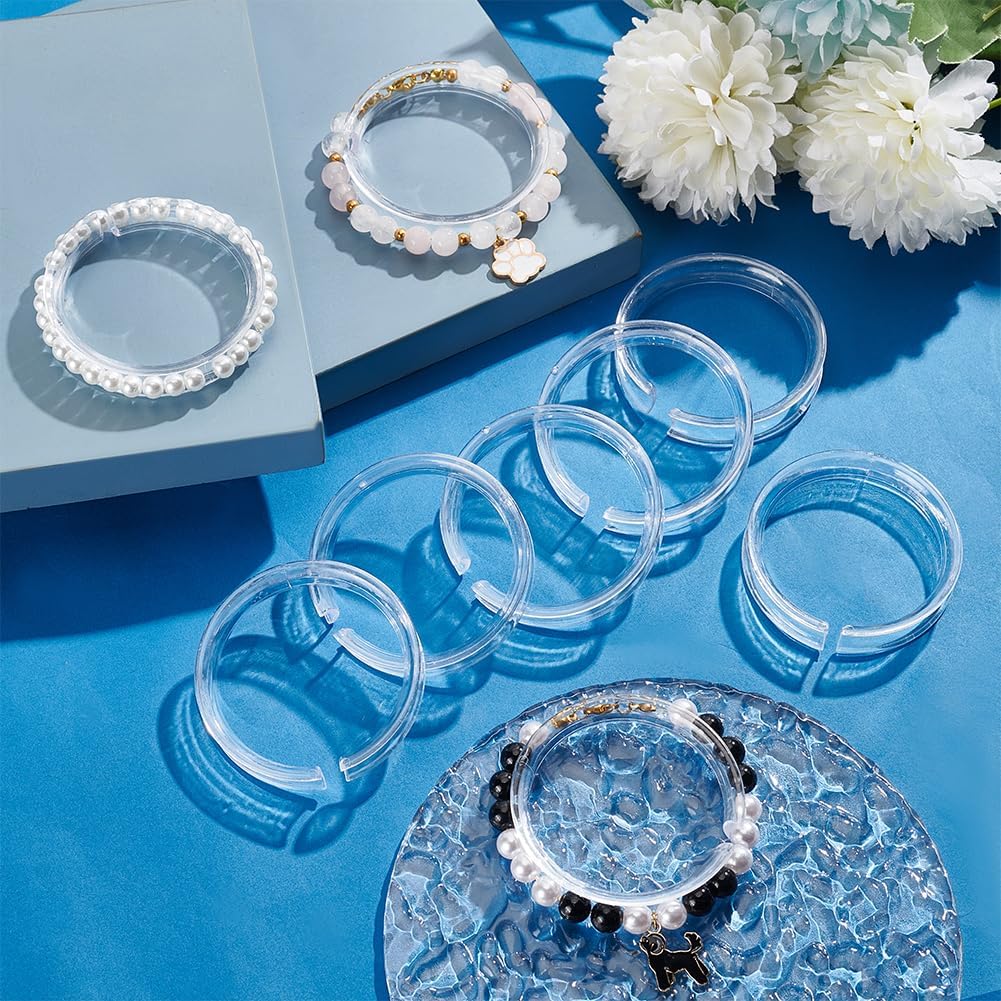PH PandaHall 20pcs Clear Acrylic Bracelet Displays Stands, 2.4inch Round Bangle Rack Transparent Bracelet Holder Stand Shelf Jewelry Holder Bangle Stand Holders Organizer for Selling Storage