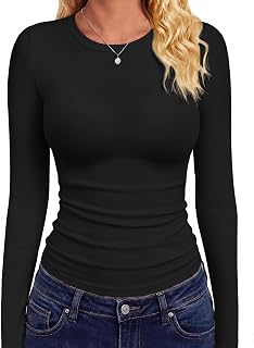Long Sleeve Shirts for Women Tops Fitted Clothes Fall Fashion 2026