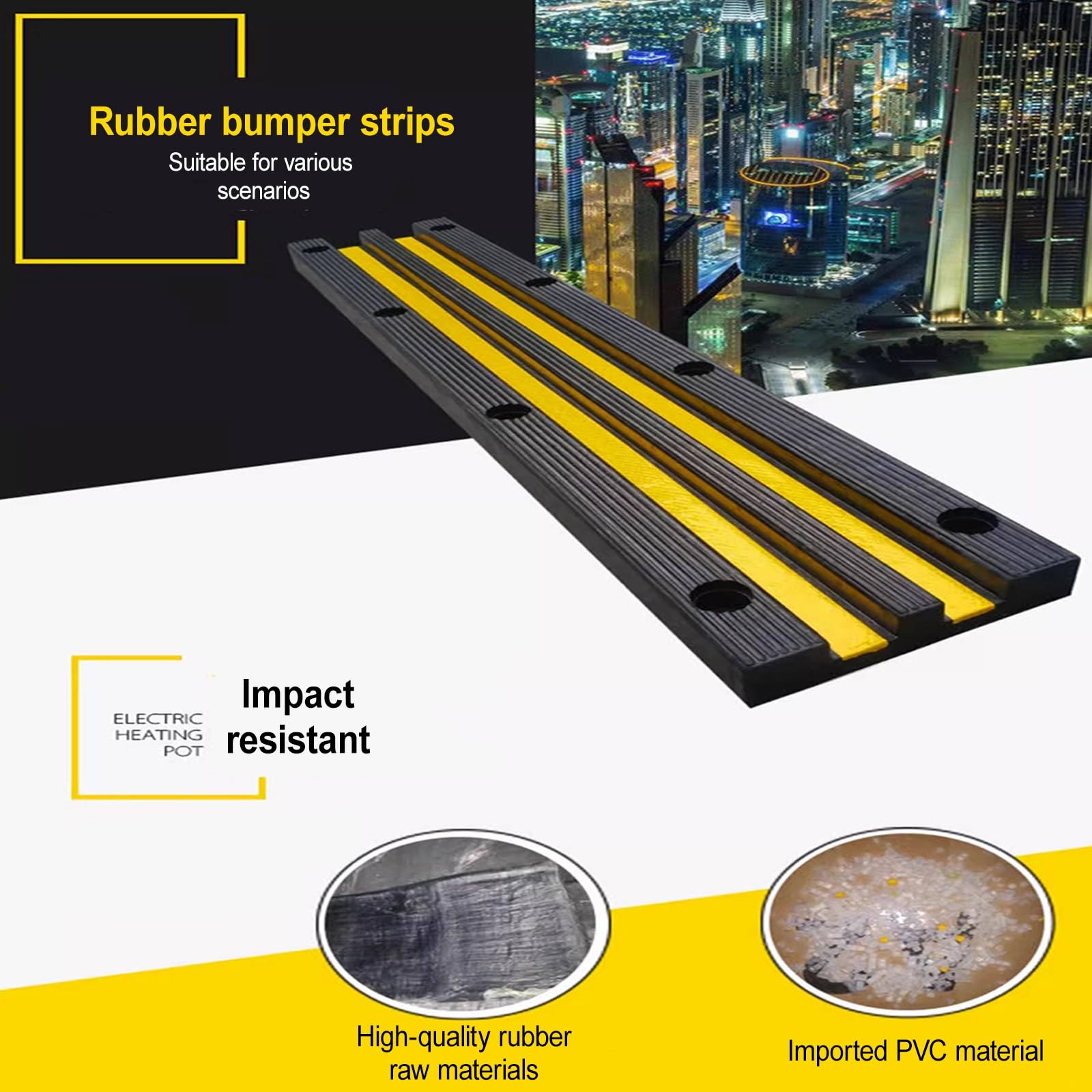 Protector de Esquina para Garaje Protector Columnas Garaje, de Goma Protector Pared Garaje, Amarillo y Negro Protección Parking para Muelles y Aparcamientos(1000 * 200 * 25mm)