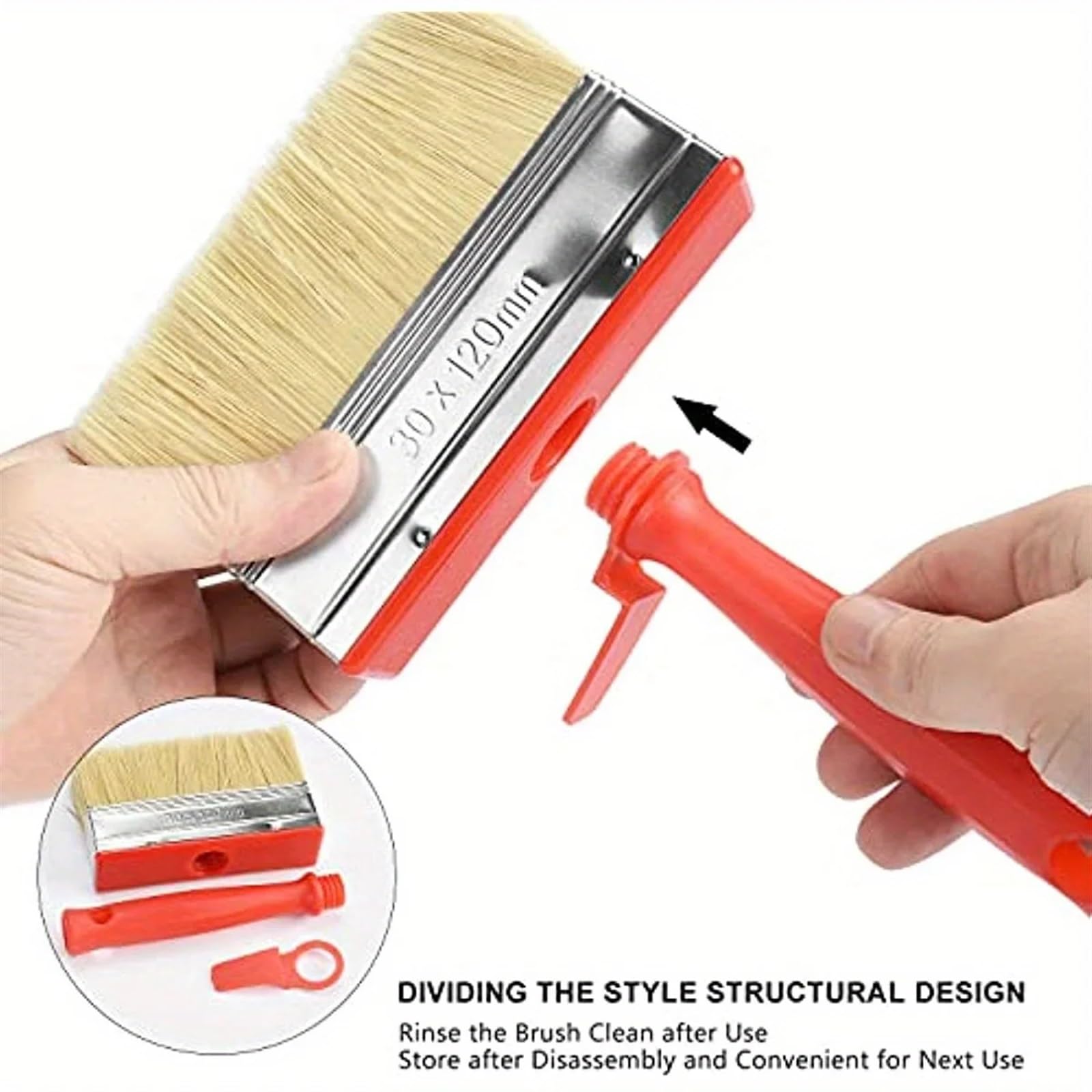 Pinceau Professionnel, Outil de brossage de Mur de décoration de Cheveux Longs de revêtement en Plastique Industriel Facile à Nettoyer(150mm,1pc)