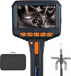 Elitech ELS-240 Dwukierunkowa kamera przegubowa 180 °, endoskop z wyświetlaczem IPS 4,3", sonda 6,2 mm IP67, HD 720P, długość 1 m, do motoryzacji mechanicznej i diagnostyki rurociągów