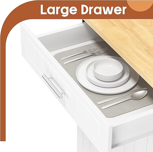 Miniatura 2 de JY QAQA Isla de cocina de 26 pulgadas con ruedas con armario de almacenamiento, armario de cocina con estantes, asa de carrito para toallero o