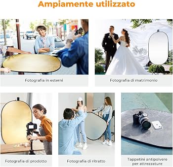 K&F CONCEPT Riflettore fotografico 5in1 100x150cm con borsa da trasporto | Diffusore ovale riflettore pieghevole per fotografia, adatto a ritratti, selfie, matrimoni e illuminazione esterna, LE08 K&F CONCEPT Riflettore fotografico 5in1 100x150cm con borsa da trasporto | Diffusore ovale riflettore pieghevole per fotografia, adatto a ritratti, selfie, matrimoni e illuminazione esterna, LE08