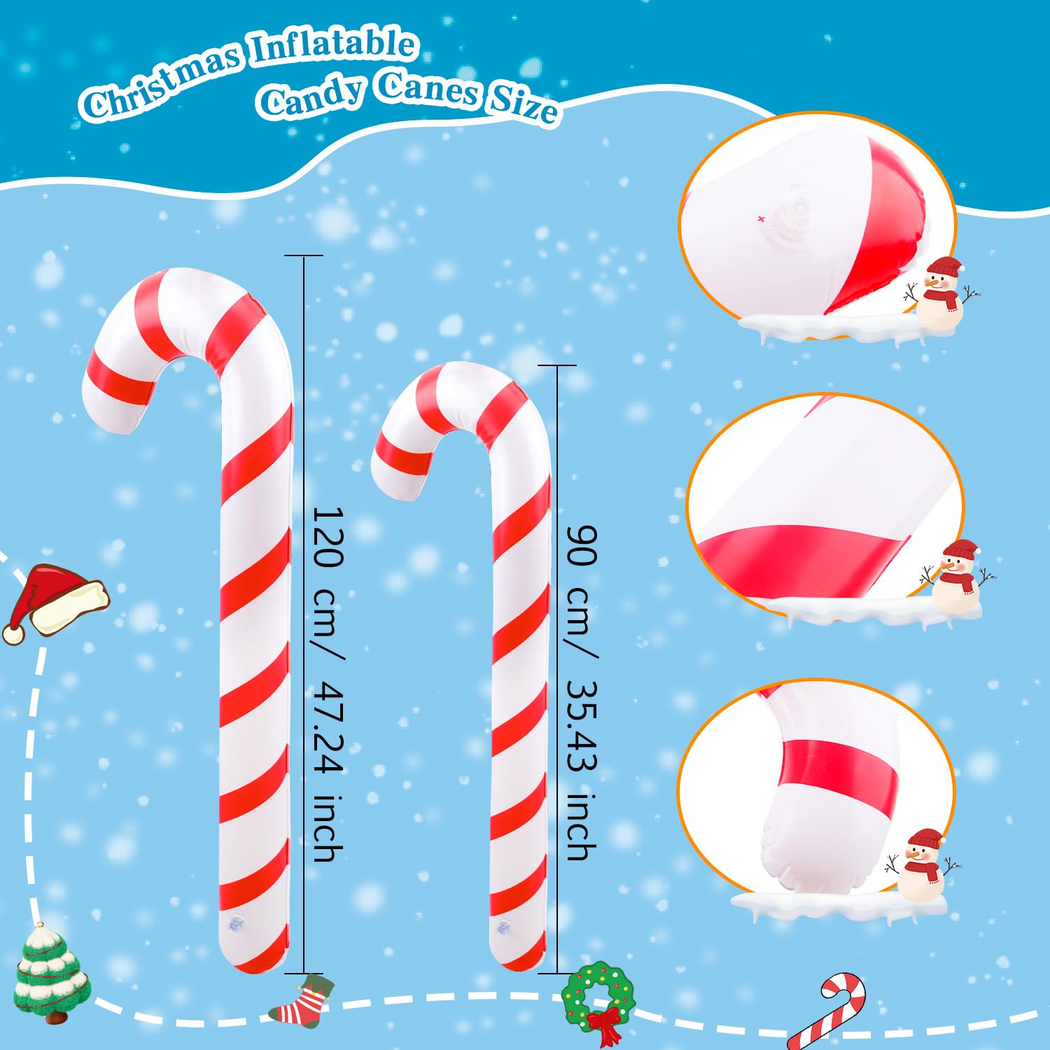 Candy Inflatable Snapklik.com : Haconba 8 Pcs Christmas Inflatable Candy Canes ...