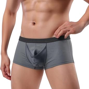 Mens Boxer Briefs Underwear, Separated Pouch Elephant Nose Turnks Breathable Boxers
