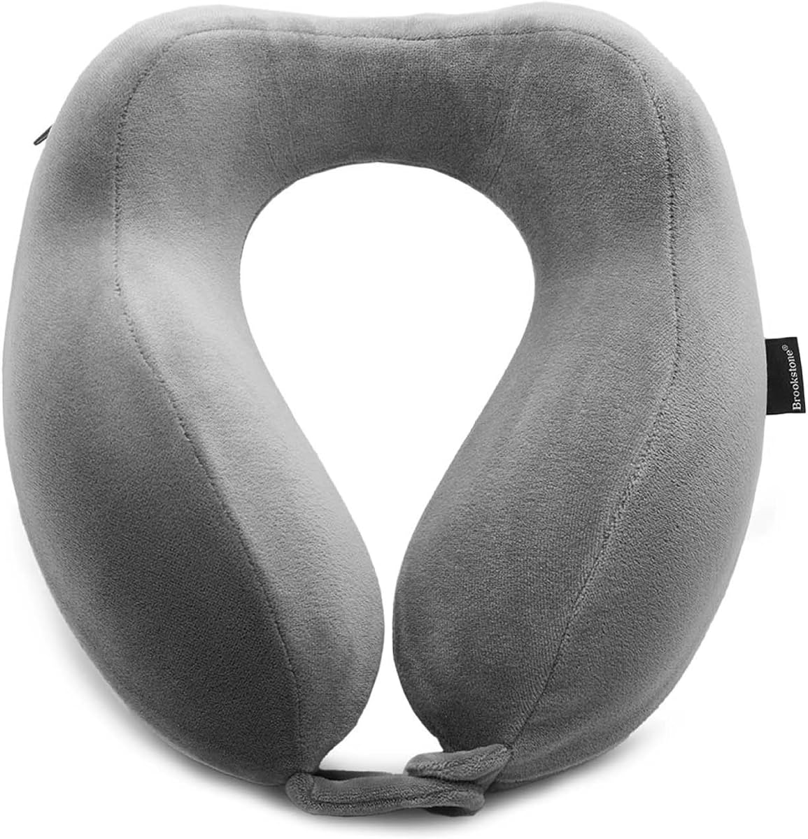 Almohada de viaje para el cuello: almohada de viaje para el cuello, liviana y contorneada, de espuma viscoelástica, rellenable para dormir, en el automóvil y en el avión, talla única, gris oscuro | La forma estructurada mantiene la cabeza alineada mientras estás sentado, la suave cubierta polar se siente suave contra la piel en vuelos o viajes en automóvil.