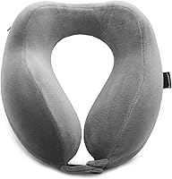 Vista 8 de Almohada de viaje para el cuello Brookstone - Almohada de espuma viscoelástica rellenable contorneada y ligera para el cuello, para dormir