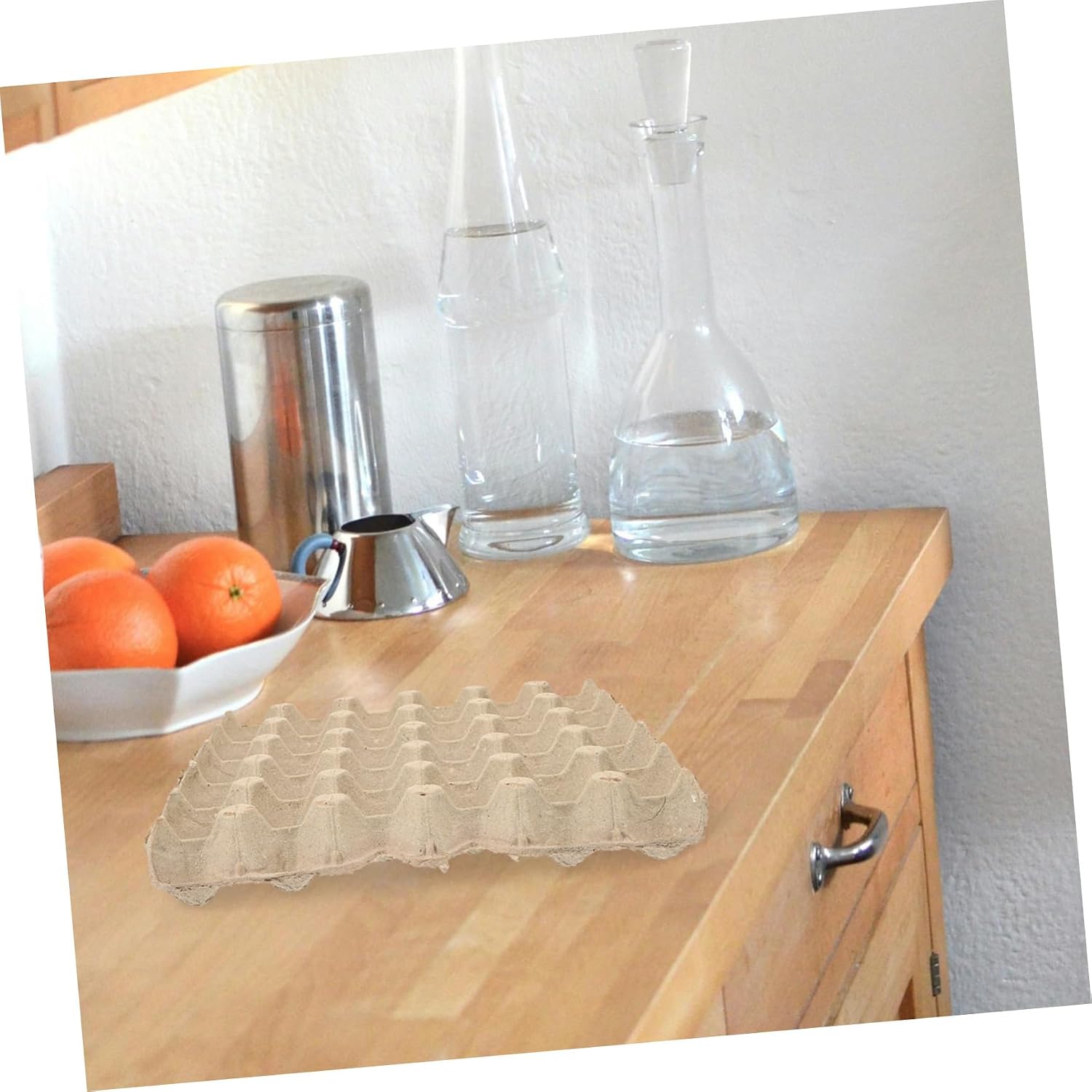Kichvoe 30-count Biodegradable Paper Pulp Egg Cartons Stackable Egg Holder Reusable Storage Tray for Kitchen Refrigerator and Farm Use
