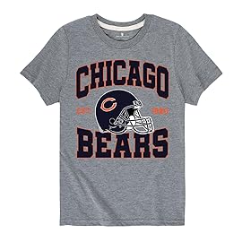 Junk Food Clothing x NFL - Chicago Bears - Team Helmet - Kids Short Sleeve T-Shirt for Boys and Girls - Size Medium