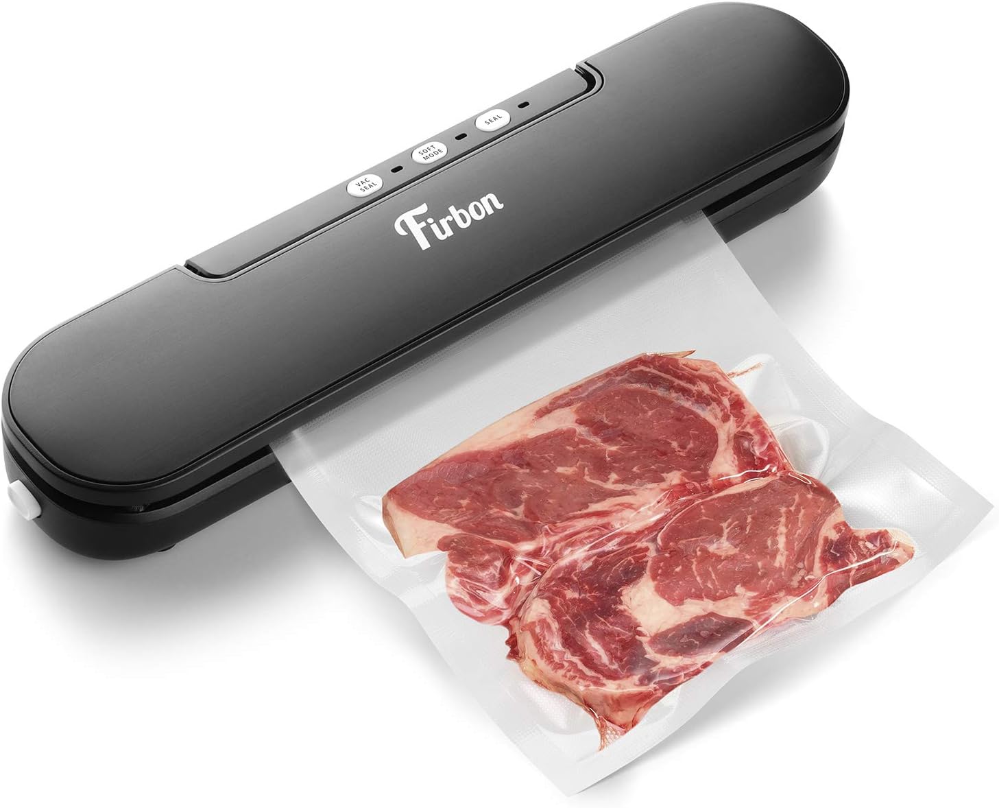 Firbon Vacuum Sealer Machine, Compact Portable Automatic Air Sealing System with Cutter & Starter Kit for Food Preservation Space Saver(Black)