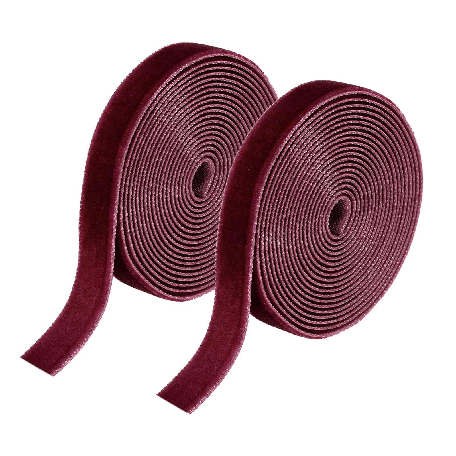sourcing map Velvet Ribbon 1cm x 3.6m Single Face Spool Wine Red โ image 1