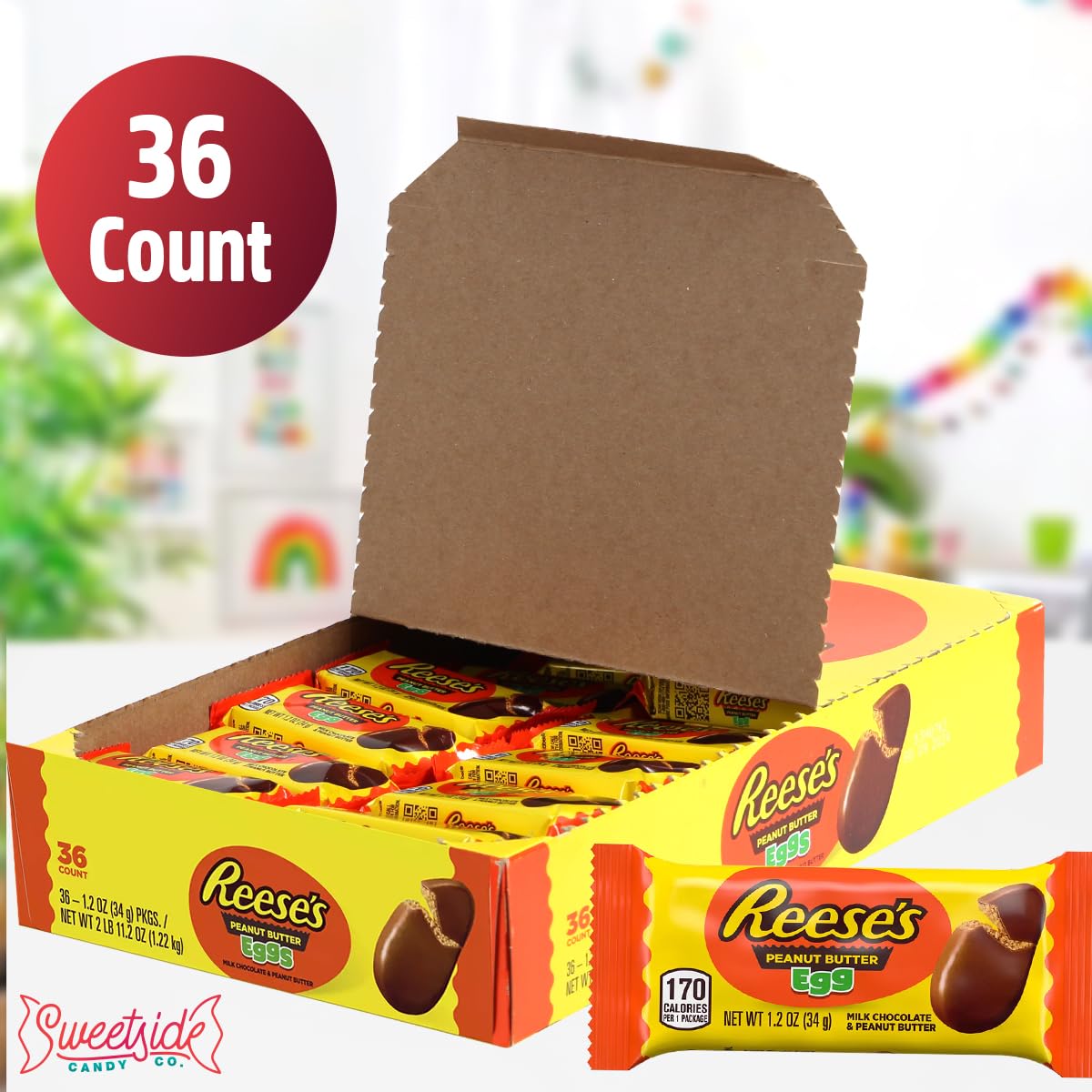 Easter Reeses Peanut Butter Eggs, 36 Ct 1.2oz each, Enjoy the Rich ReesesPeanut Butter Flavor of peanut butter eggs, Perfect for Easter Irresistible Eggs Bulk.