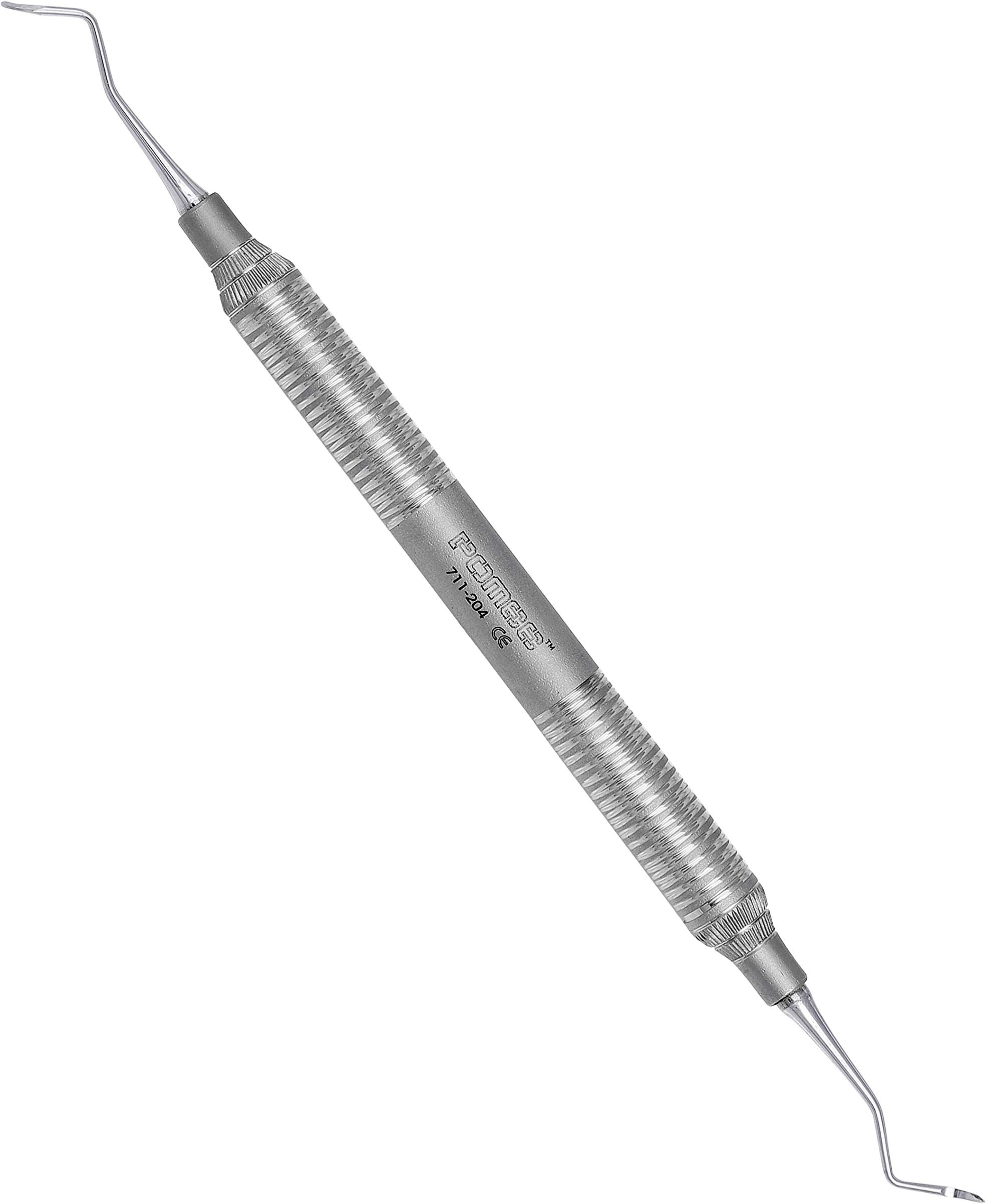 Pomee USA 711-204 Dental Sickle Scaler #204S, Double-Ended 9.5 mm Ultra-Light Hollow Handle, Autoclavable Instrument for Plaque Removal