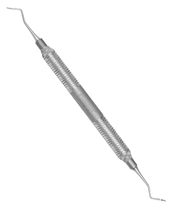 Pomee USA 711-204 Dental Sickle Scaler #204S, Double-Ended 9.5 mm Ultra-Light Hollow Handle, Autoclavable Instrument for Plaque Removal