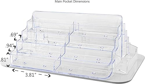 Miniatura 2 de Marketing Holders Paquete de 2 tarjeteros giratorios de acrílico transparente con 18 ranuras para tarjetas de citas de 3.5 x 2 pulgadas en