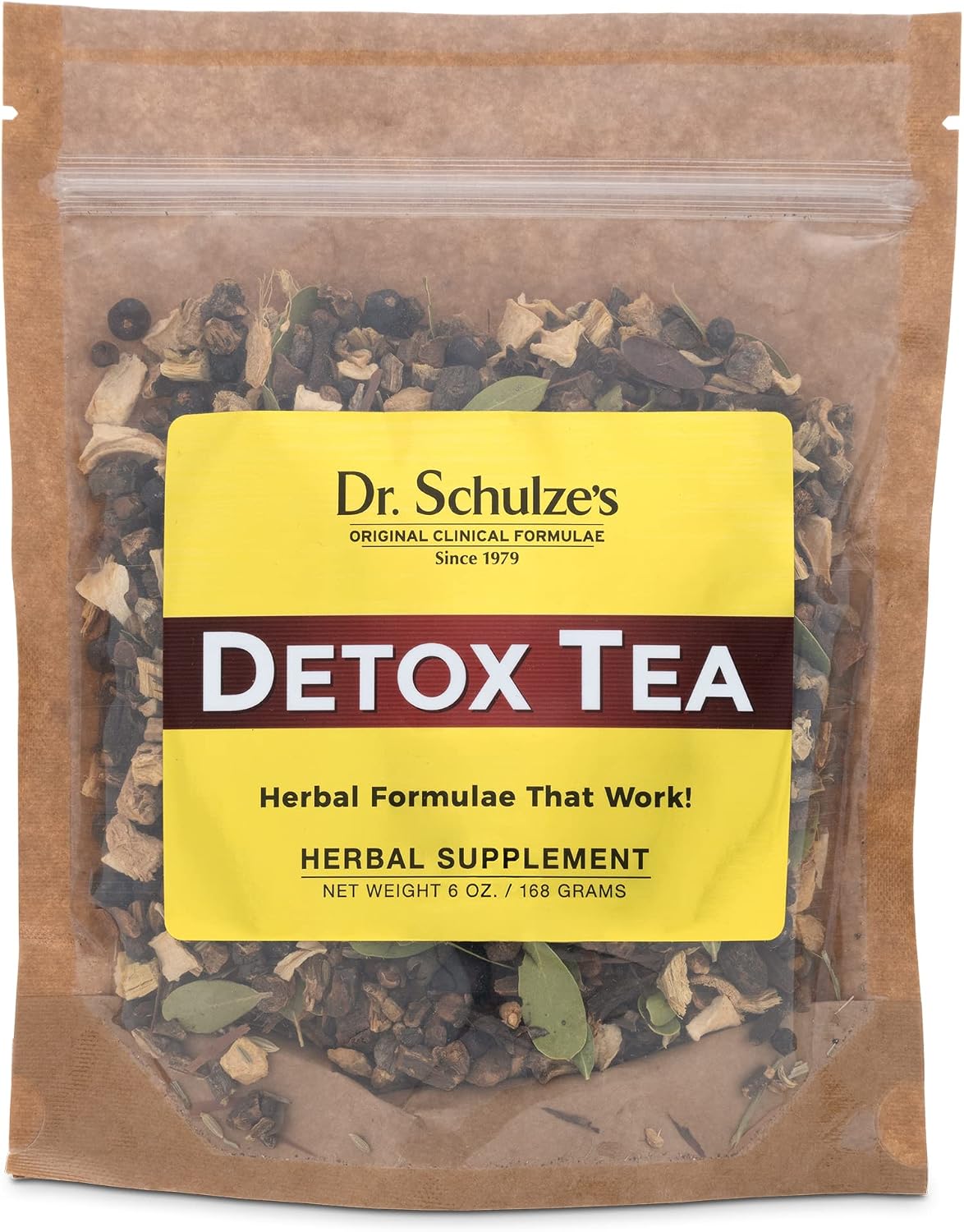 Dr. Schulze's | Detox Tea | All Purpose Herbal Tonic | Powerful Digestive Stimulant | Dietary Supplement | Ultimate Liver Cleanse | Helps Eliminate Gas & Indigestion | Release Toxins | 6 Oz. Pack