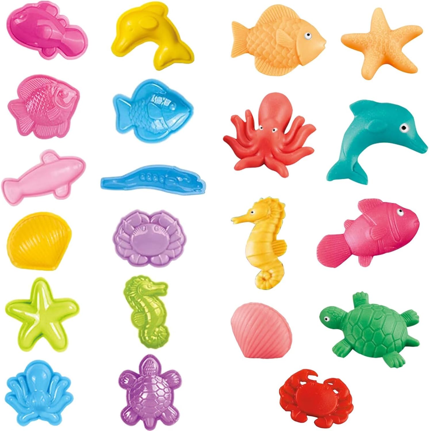 Unleash Creativity with 12 Unique 0cean Molds Dough Toys Dough Accessories Set Whit 5 Bright Color .Ideal as a Gift for Kids Aged 3-4-8 Years