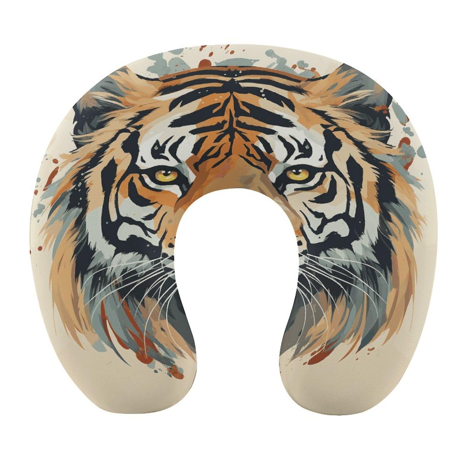 Btcowzrv Style Hand Drawn Tiger U Shaped Neck Pillow Travel Pillows