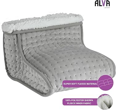Alva London Electric Foot Warmer – Heated Foot Pad for Cold Feet, 4 Heat Settings, Fast Heating, Auto-Off, Washable Cover – Cosy Feet Warmer for Women, Men & Elderly – Heat Only