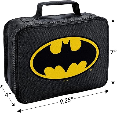 Miniatura 2 de LOGOVISION Batman Classic Bat Shield - Lonchera con logotipo de lados suaves, bolsa de almuerzo reutilizable para trabajo escolar y oficina, sin BPA