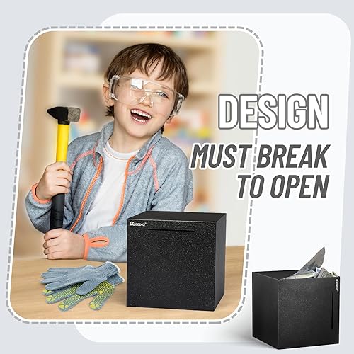 Vista 19 de Alcancía para adultos debe romperse para abrir, alcancía irrompible de acero inoxidable para adultos, caja de ahorro de metal para ahorrar dinero