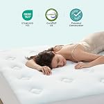 Hansleep King Memory Foam Mattress Topper, White, 78x80 Inches | Cooling Gel-Infused Mattress Pad with Deep Pocket, Breathable Air Soft Mattress Topper Cover