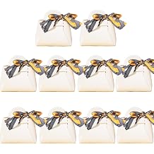 HOSDZOU 10 Pack Leather Wedding Candy Gift Bags,Party Favor Bags Box,Mini Purses Party Favors,Purse Gift With Handle Reusable Festivals Boxes For Birthday Christmas Halloween Orange, Large