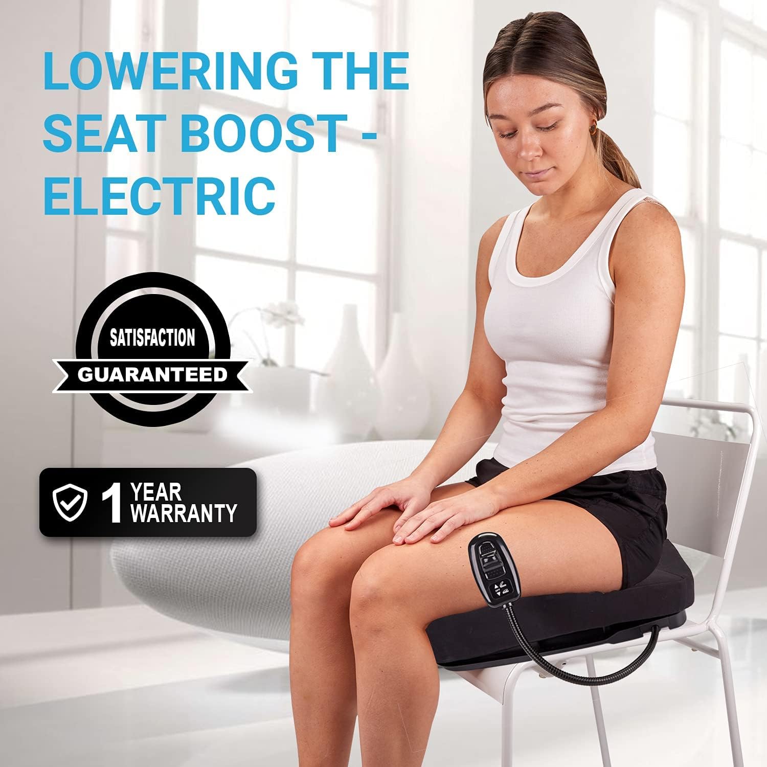 Premium Electric Lifting Chair Cushion – by Seat Boost. Powerful Motor to Assist in Standing - Chair Lift Assist Devices – Electric Power Seat for 100% Sit-to-Stand Lift Supports up to 275 lbs, Black : Health & Household