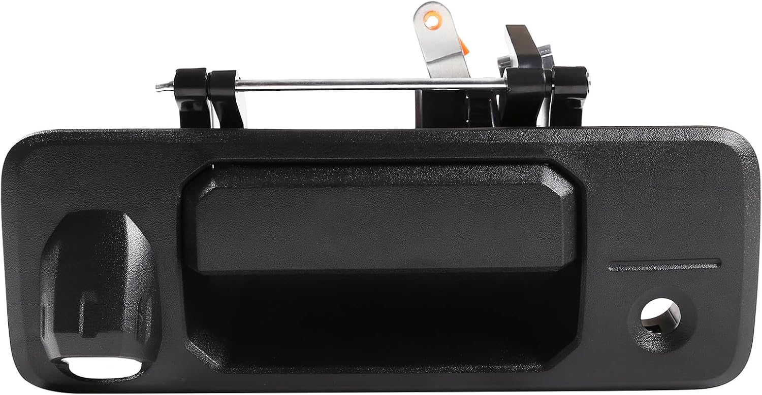 Aunginsy Tailgate Handle Liftgate Latch Handle with Keyhole Replacement Compatible with Toyota Tundra 2014-2021/Tacoma 2016-2023 Car Rear Trunk Door Handle Latch Bezel Trim with Rod Clips Accessories