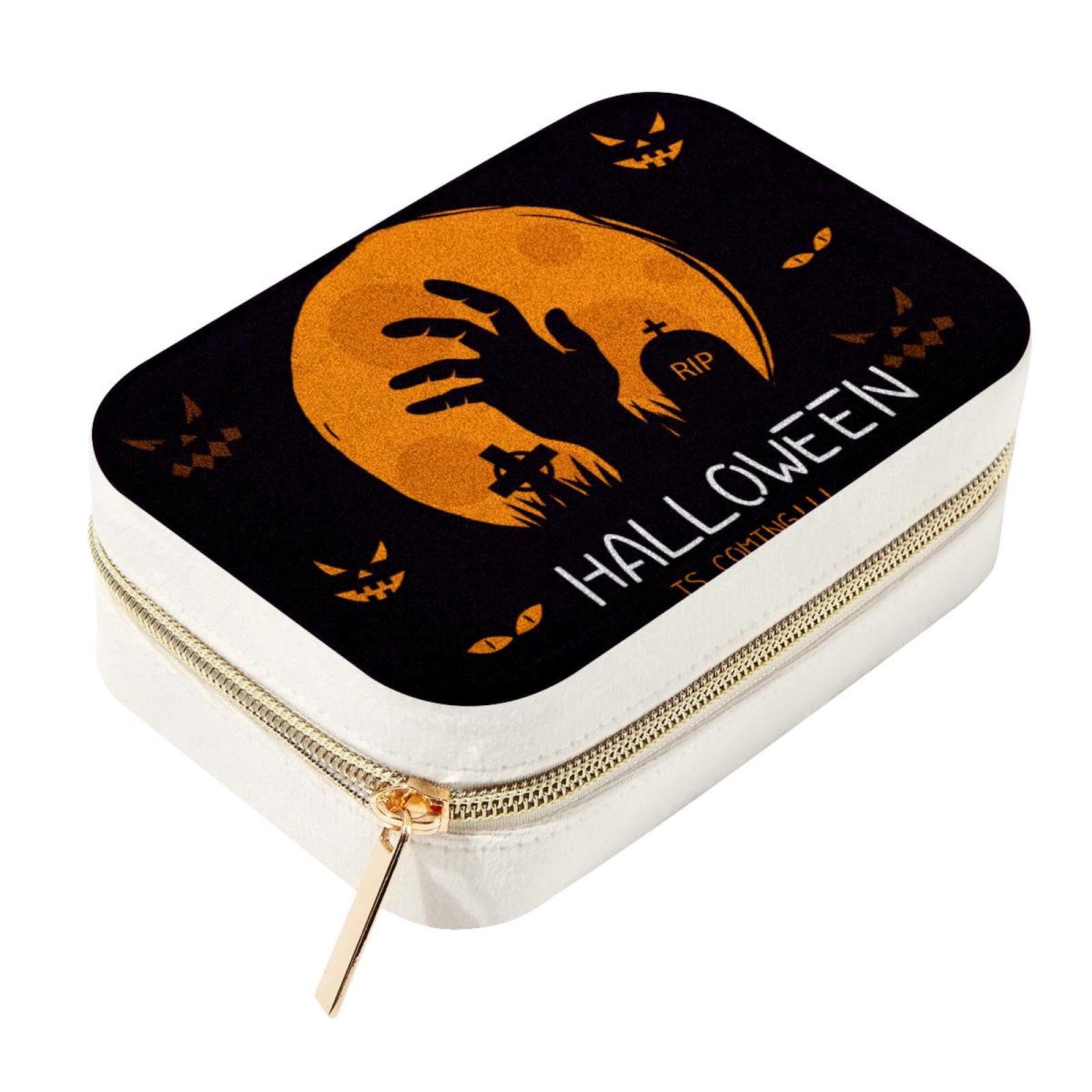 Boîte à bijoux de voyage Halloween en velours pour emporter vos bagues partout