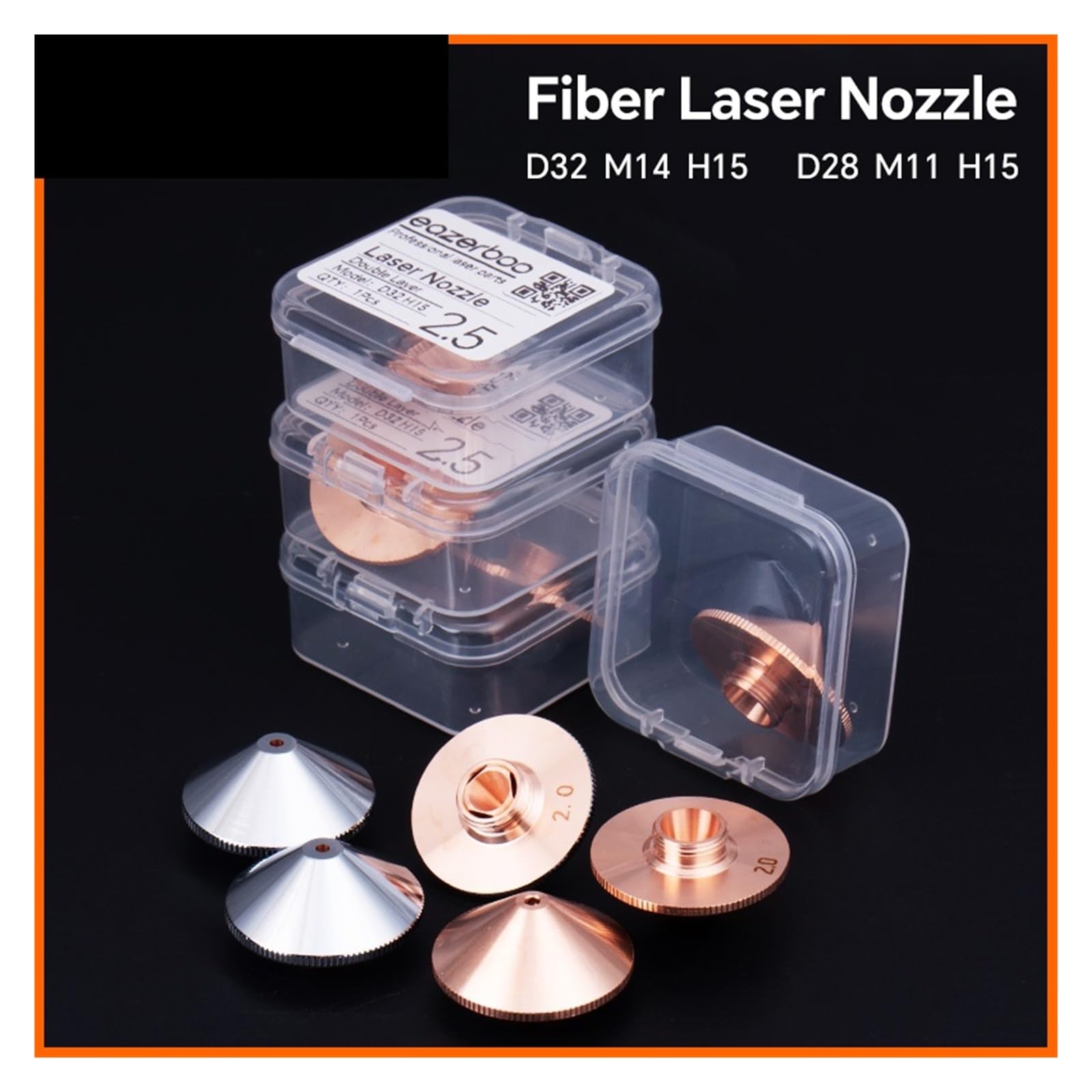 dysza do cięcia laserowego, Dysza do cięcia laserowego pojedyncza podwójna warstwa kaliber 1,2 .4 .5 .8 laserowa maszynowa(D28 M11 H15 Single,1.4mm)
