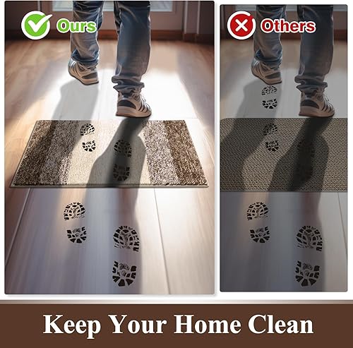Miniatura 120 de Vaukki Tapete para puerta de entrada, antideslizante, absorbente, atrapador de lodo, tapete para el interior, tapete lavable para puerta de entrada