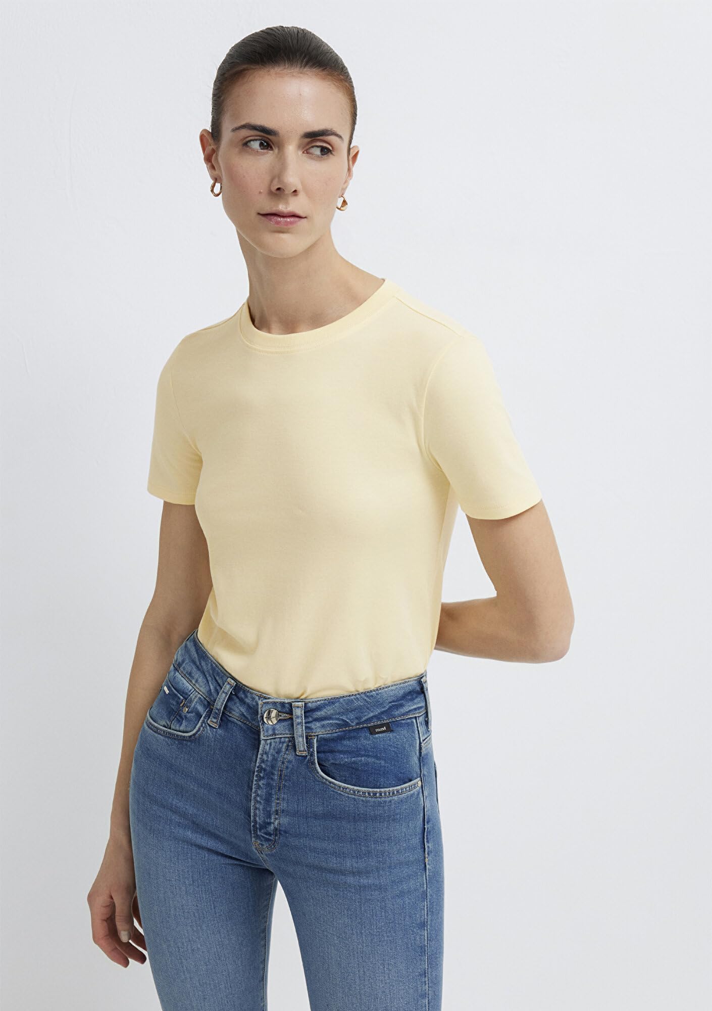 Sarı Basic Tişört Slim Fit/Dar Kesim 1614181-70014