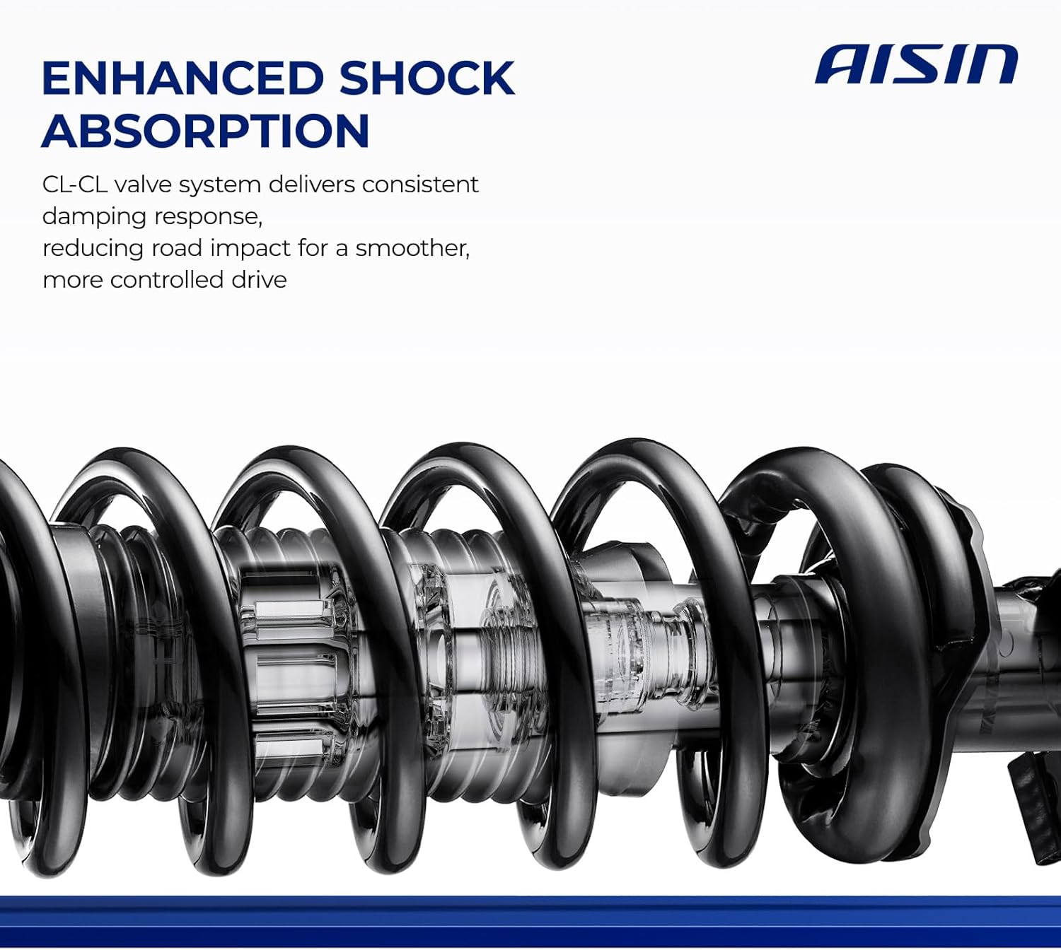 AISIN AFTERMARKET SAKT-01236 Front Struts Shock Absorbers with Coil Spring Assembly - Compatible with Lexus LS400 1990-2000 - RWD - Set of 2