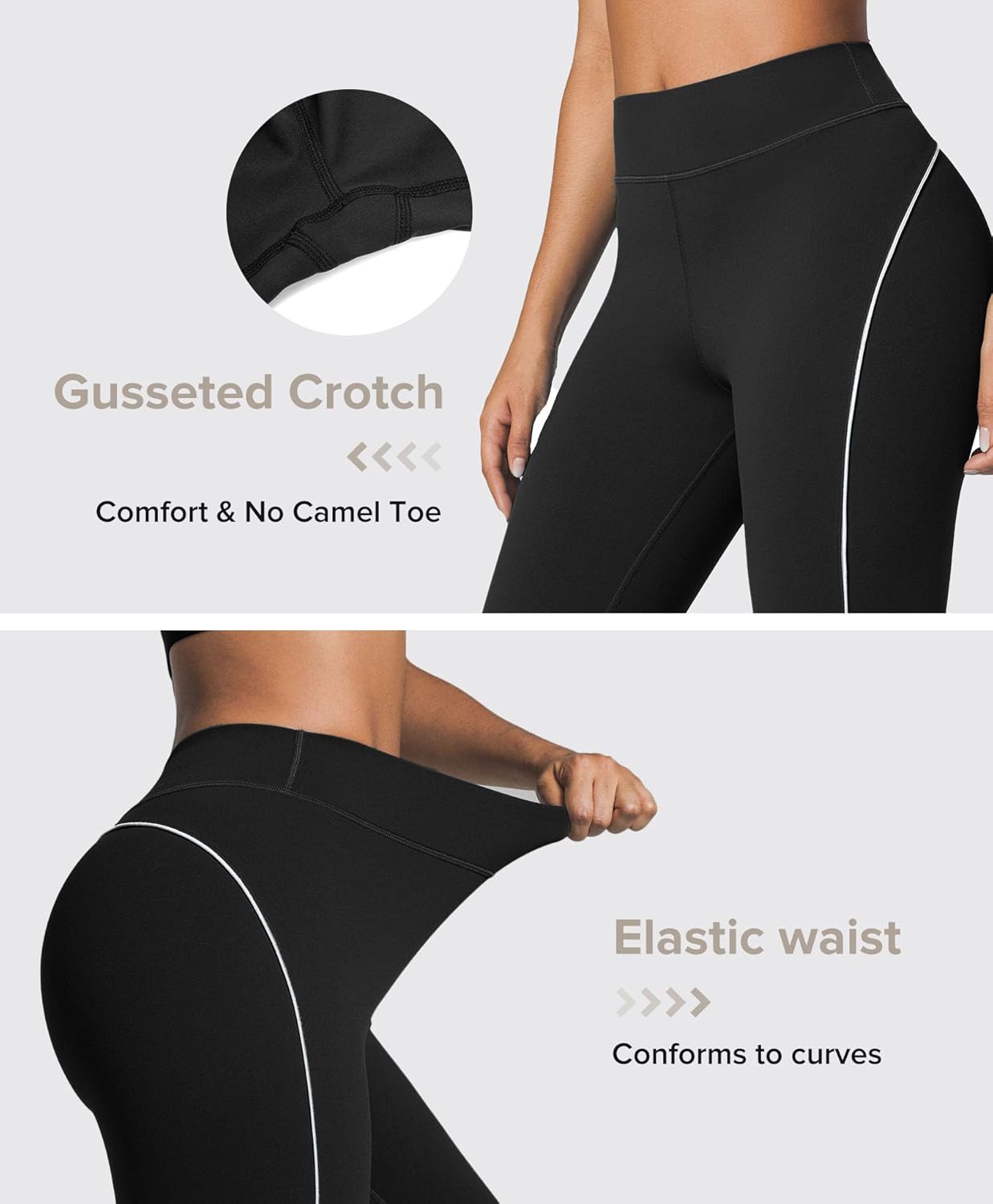 BRXL Women's Triple-Layer Tummy Control Leggings High Waist Sculpting Yoga Pants Streamlined Design Workout - Image 6