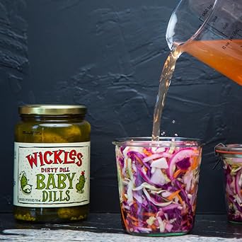 Wickles Pickles Dirty Dill Baby Dills (6 Pack) - Spicy Kosher Dill Pickles - Extra Dirty, Super Spicy, Wickedly Delicious Spicy Dill Pickles (24 oz. Jars)