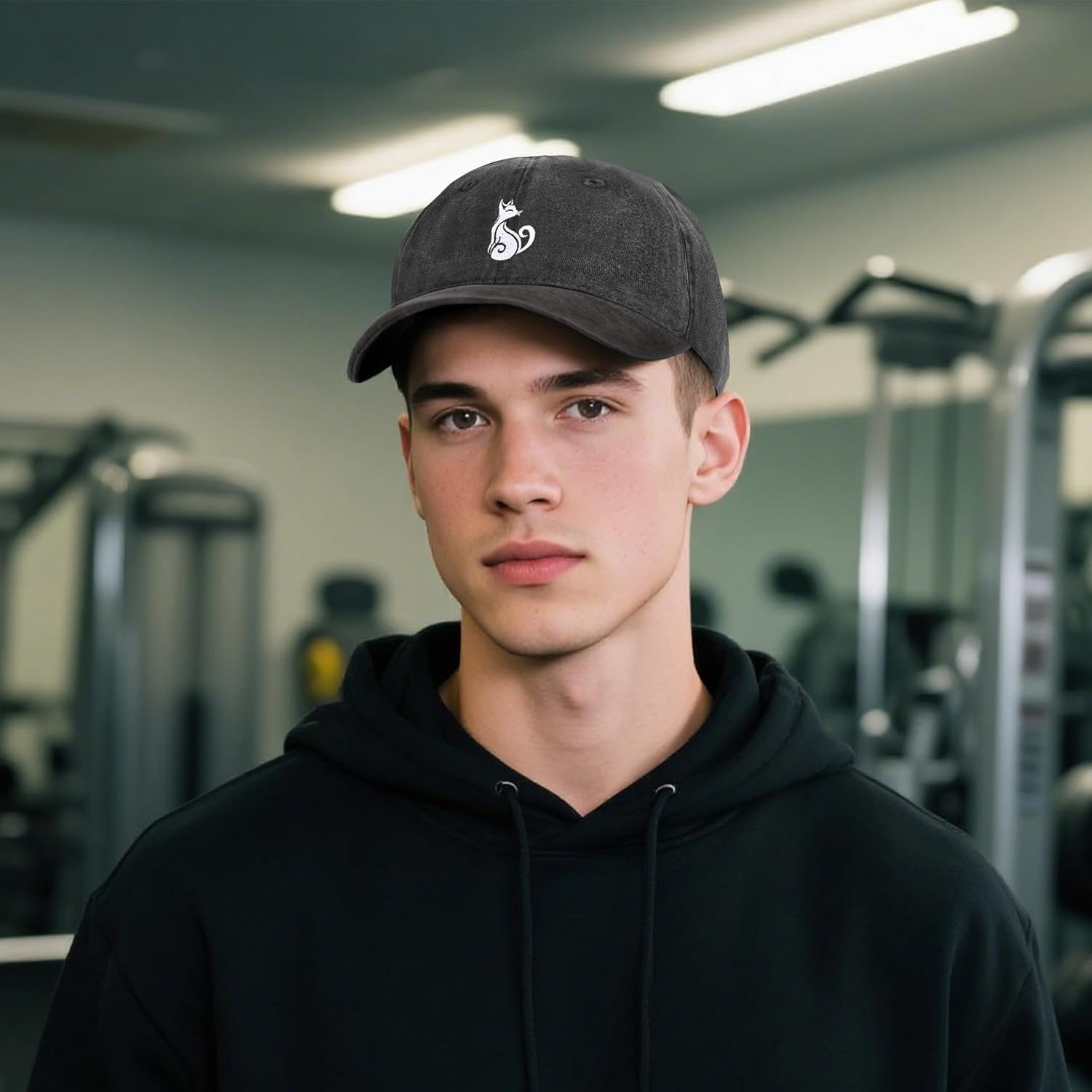 Embroidered Baseball Cap Adjustable Vintage Washed Distressed Denim Baseball Hat for Women Men - Image 6