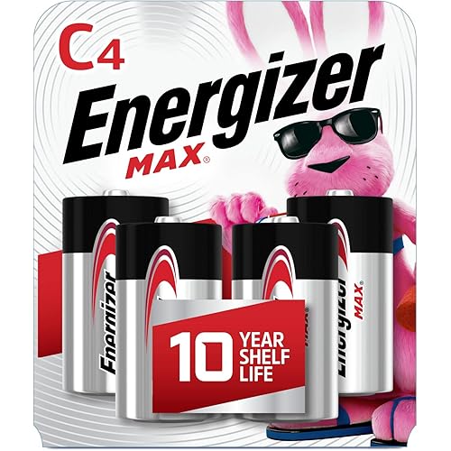 Energizer Max C Batteries, Premium Alkaline C Cell Batteries (4 Battery Count)