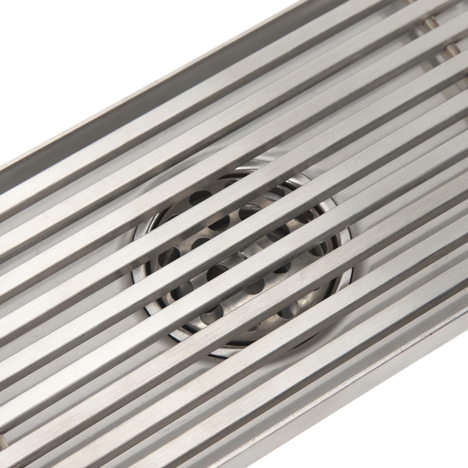 Desagüe de Ducha Lineal de Acero Inoxidable 304 |Drenaje eficiente de Tira Larga de 8 Pulgadas para tubería de 50 mm |Olor: la Rejilla de Bloqueo Mantiene el baño ventilado (Drenaje Medio)