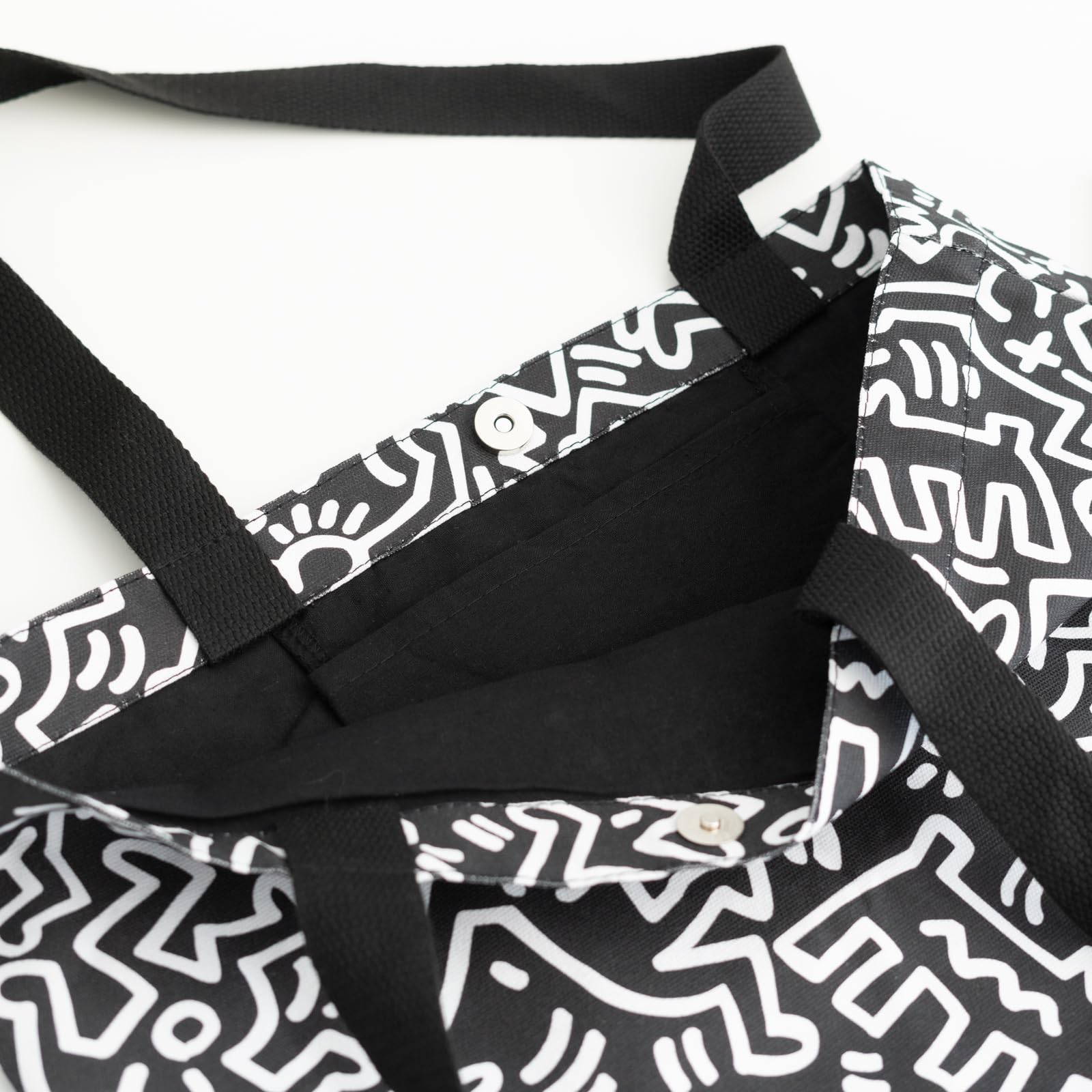Grupo Erik Cotton Tote Bag Keith Haring | 17.7 x 18.1 x 3.9 inches - 45 x 46 x 10 cm | Canvas Tote Bag, Cotton Bag Beach, Canvas Bag Shopper | Graffiti Art Gifts
