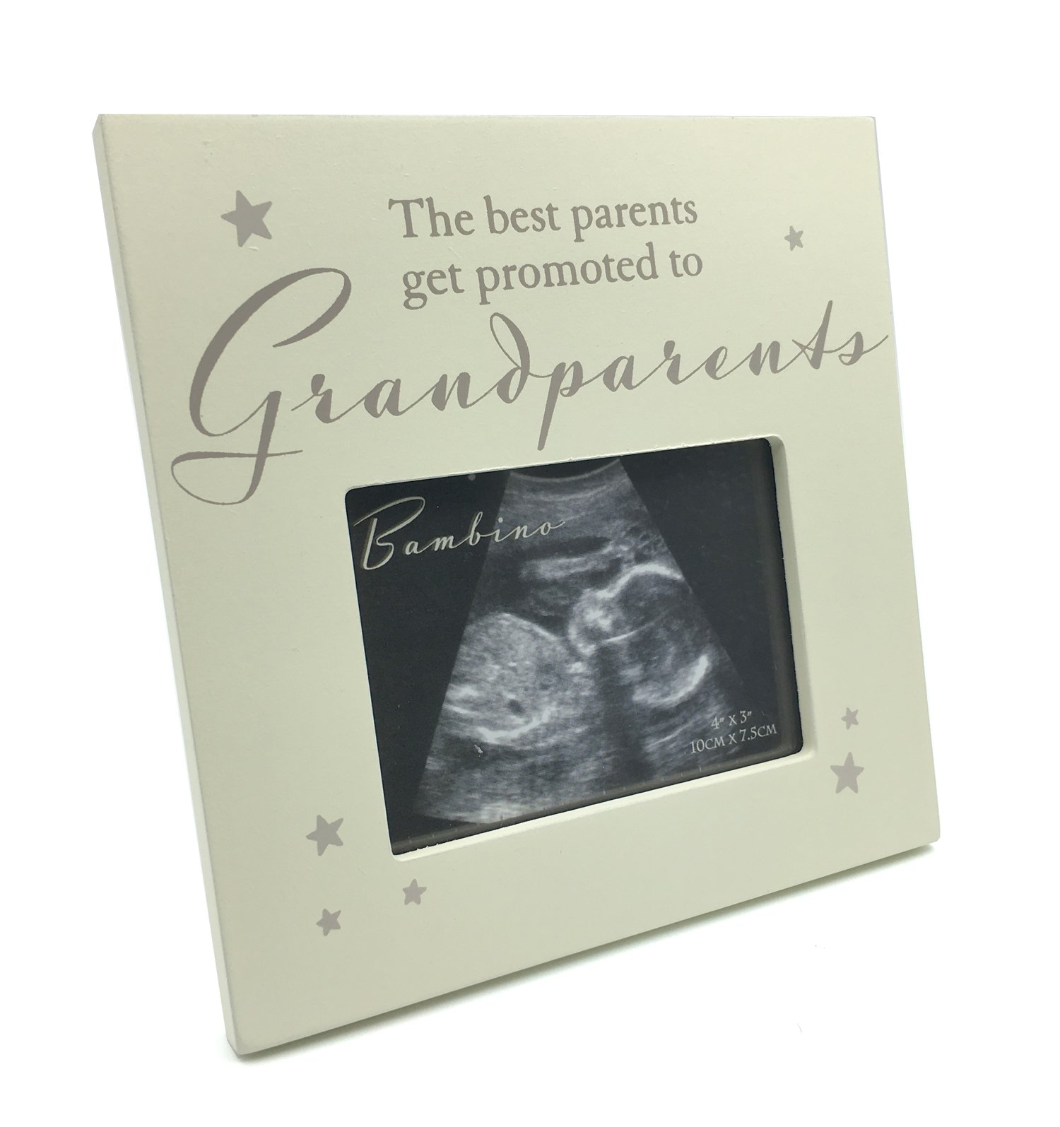 ukgiftstoreonline Grandparents Baby Scan Photo Keepsake Photo Frame Gift with Gift Bag - Cream White, 10x7.5 cm, Horizontal