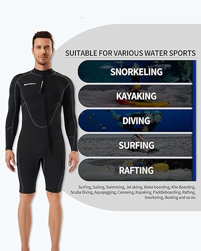 Miniatura 5 de Seaskin Traje de neopreno corto de manga larga de 0.118 in para hombre